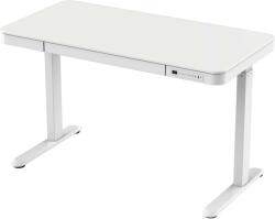  Elektromosan állítható magasságú Okosasztal, 72-122 cm, 4 memóriás, fiókos, USB-A, USB-C, FEHÉR színben