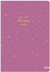 Lastva Füzet, LASTVA Make your dreams happen-L, A5, 52 lapos, kockás (FLMYDHLA552K)