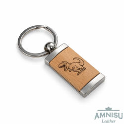 Amnisu T-rex szimbólumos gravírozott kulcstartó