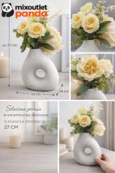  Mesterséges Peónia Kerámia Virágcserépben 27 cm Elegáns Dekoráció (8720088256565)