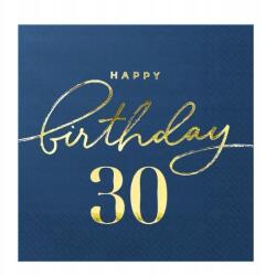 PartyPal Papírszalvéta Happy Birthday 30 sötétkék 10 db