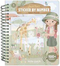 Little Dutch Carte cu autocolante - Rosa - Safari Friends - Little Dutch