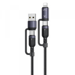 Yesido Cablu Date si Incarcare USB-C / USB-A - USB-C / Lightning Yesido CA200, 60W, 1.2m, Negru - gsmboutique