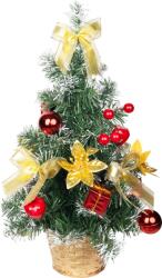 MagicHome Bradut decorativ de Craciun MagicHome, rosu-auriu, 40 cm (8092051)