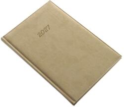 REALSYSTEM Agendă REALSYSTEM Bolero B/5, săptămânală, cu pagini galbene, de culoare gri-bej, 2027 (5612-46)