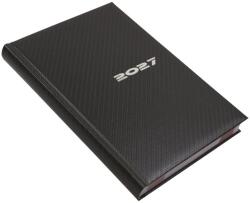 REALSYSTEM Agendă REALSYSTEM Carbon A/5 cu pagini albe din oțel plat, 2027 (5321-81)