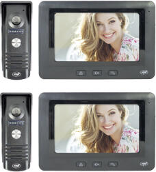 PNI Pachet 2 bucati videointerfon PNI DF930 cu ecran LCD 7 inch, negru (PNI-DF930-2)
