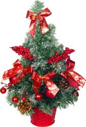 MagicHome Bradut decorativ de Craciun MagicHome, impodobit, inzapezit, rosu, 40 cm (8092046)
