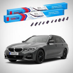 TeamCar Ștergătoare BMW Seria 3 Touring (G21) 2019-prezent | Set Față și Spate Flat Premium - TeamCar® (TC-G21-600475280FLP)