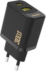 Dudao A27TEU PD 30W GaN USB-A USB-C Wall Charger - Black (A27TEU black) - vexio