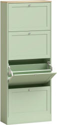 HomCom Dulap pentru încălțăminte 24 perechi, dulap cu 4 sertare rabatabile, polițe reglabile, 60x23, 5x153cm, verde | Aosom Romania (837-399V81LN) Pantofar