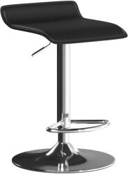HOMCOM Taburet de bar rotativ 360° Scaun de bar cu cadru din oțel argintiu, Reglabil pe înălțime Scaun de bucătărie cu suport pentru picioare, Negru | Aosom Romania (83A-606V00BK)