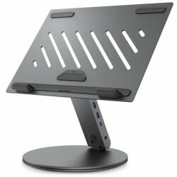  Asztali állvány elosztóval Spigen LD204H max. 15, 6 hüvelykes laptophoz, szürke AMP08885