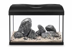 Diversa Acvariu 25l+pietre+echipament+substrat - Diversa STARTUP 40 LED Expert, cu geam frontal drept, negru + WIO Ryuoh Shine River Kit