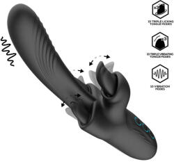 SuperLove Triple Licking Tongue Vibrator Black Vibrator