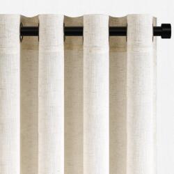 TYPEC Set 2 Perdele Voal Topfinel cu In Natural 140 x 235 cm, Finisaj Semitransparent cu Inele Metalice (Capsate), Stil Modern Boem pentru Living și Dormitor