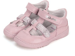 D. D. STEP Pantofi pentru fete cu degete deschise, desculți, cu velcro roz (144FC3)