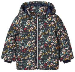 NAME IT Jachetă pufoasă cu imprimeu floral pentru fetiță model albastru marin (127B47)