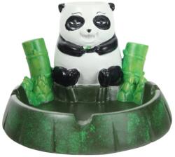  Sunyi panda figurás polirezin hamutartó bambusz mintával - 3 cigaretta részére (M-23188)