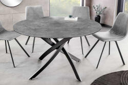 Lassie Design kerek étkezőasztal Lassie 120 cm betonhatású antracit kerámia