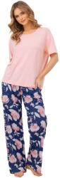 Italian Fashion pijama damă ARDIZJA mânecă scurtă, pantaloni lungi, roz/imprimeu: L (AAF-KPZ-ARDI-KDRD L)
