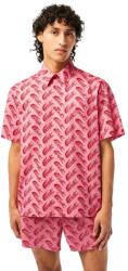 Lacoste Férfi Lacoste mintás rövid ujjú ing rózsaszín méret logóval 44 (CH5793 00 AY1)