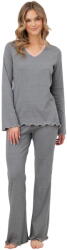 Italian Fashion pijama damă JAŚMINA mânecă lungă, pantaloni lungi, melanj mediu: M (AAF-KPZ-JASM-DDSM M)