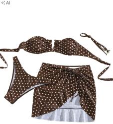 Shein 3 Részes Pöttyös Bikini Fürdőruha L