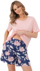 Italian Fashion pijama damă ARDIZJA mânecă scurtă, pantaloni scurți, roz/imprimeu: S (AAF-KPZ-ARDI-KKRD S)