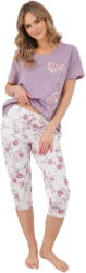 Italian Fashion pijama damă KARILLA mânecă scurtă, pantaloni 3/4, mov/imprimeu: 4XL (AAF-KPZ-KARI-K3WD 4XL)