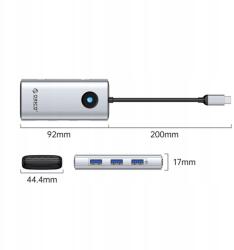 ORICO Dokkoló állomás 6in1 Usb-c Usb-a Usb-c Hdmi Pd 100 W 4K 30Hz ezüst (4901673967118)