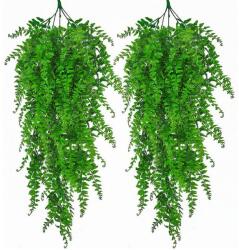  Set 2 Plante Artificiale Tip Iedera Teno®, ramuri agatatoare, aspect natural, rezistente la conditii meteo, frunze detasabile, interior/exterior, 85 cm, verde (TENO1128)