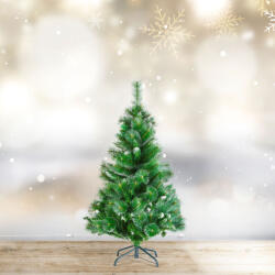  Brad artificial 120 cm, PVC, verde, inzapezit, crengi dese, include suport (GLB_56482A)