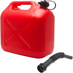 Handy Canistra combustibil din plastic, 10 L, cu furtun de turnare, rosie (GLB_10891B)