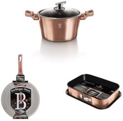  Set Promo - ROSE GOLD METALLIC COLECTION - BERLINGER HAUS - Oala + Tigaie + Tava (ESELL-PROMO- GMHB-105747-567899-105753)