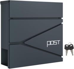SONGMICS Cutie postala de exterior, pentru gard sau perete, din otel, cu incuietoare, 37x11x37cm, gri antracit (EZ-GMB051G02)