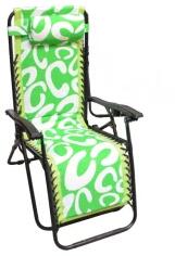 GimiHome Sezlong-Scaun camping cu tetiera, din panza cu model, 120 KG, structura metalica, verde (44175green)