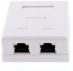 Well Priza dubla FTP CAT6 conector ecranat pe tencuiala Well (LANBOX-SM-F6X2-WL) - esell