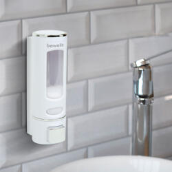 Bewello Dozator sapun lichid 400ml, montaj perete, pompa manuala, plastic, alb (GLB_51118A)