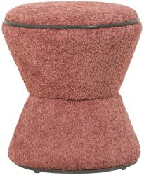  Taburet rotund Linner, tesatura boucle, nuanta roz/negru 38, 5x43 cm (UE-HM9604.02)
