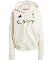 Adidas Team Germany Női pulóver Hoodie L kapucnis cipzáras fehér