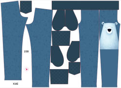 Takoy Szabásmintás panel bővített softshell nadrág Tony kék medve 158