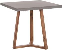  Masa dining Privo, fibre de ciment/lemn de acacia, gri/natur, 80x80x76 cm (UE-HM6602.01)