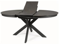  Masa extensibila PORTO, sticla/metal, gri inchis/negru mat, 120-160x120x76 cm (UE-CJPORTOCC120)