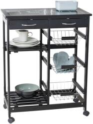 WENKO Mini bar, polite si sertare, negru, MDF, 67 x 86, 5 x 35 cm Wenko Bon Appetit 54128100 (5257) Raft