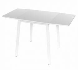  Masă dining, mdf folie/metal, alb, 60-120x60 cm, mauro (UE-0000183159)