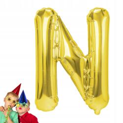  Fólia Léggömb arany N betű 40cm születésnapi party felirat készítéséhez