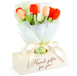 Vog und Arths Lalele artificiale decorative in sac cadou 40 cm, flori roz realiste pentru cadou elegant (GLB_11976)