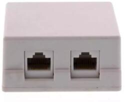 Well Priza dubla UTP cat6 RJ45 neecranat pe tencuiala Well (LANBOX-SM-U6X2-WL) - esell