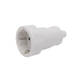  Priza pivotanta mobila, cu contact de protectie si iesire centrala cauciuc, alb, 250V, 16A (GLB_05939WH)